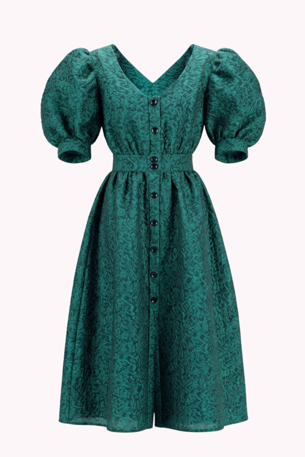 TAMARA DRESS WITH SHORT PUFF SLEEVES