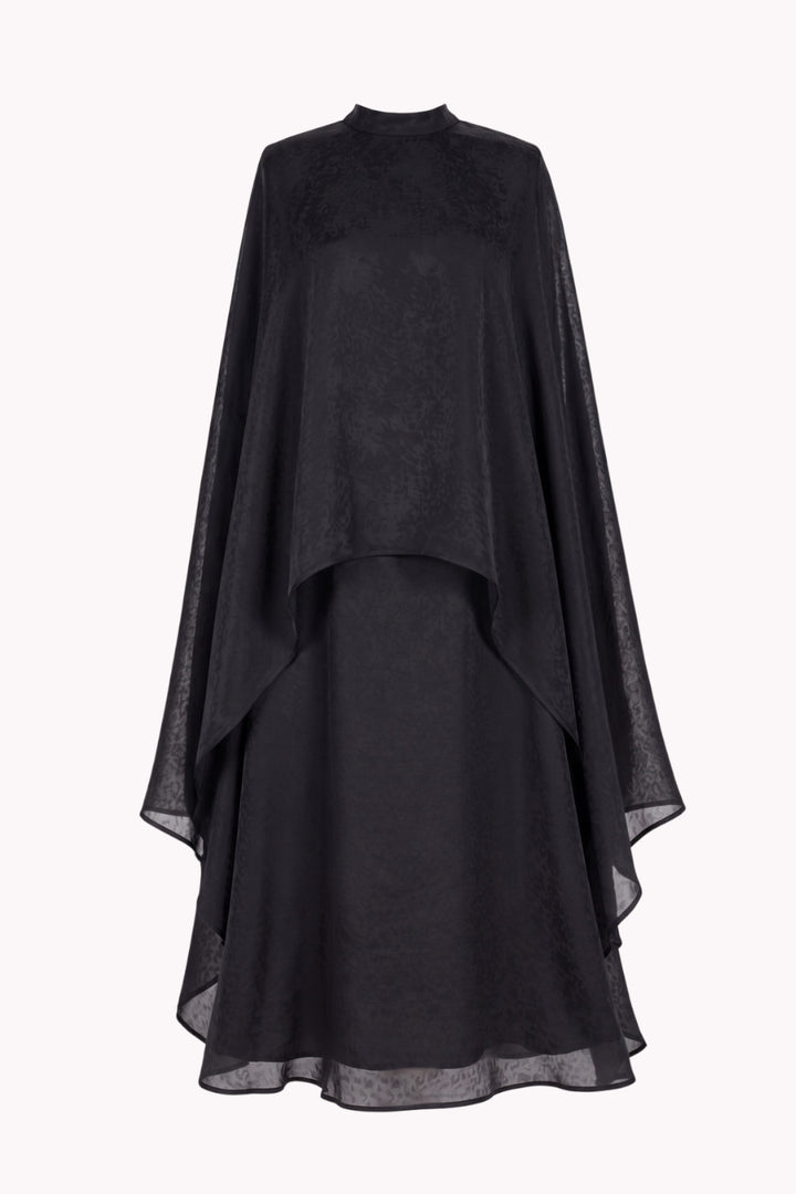 MALVINE VISCOSE DRESS WITH A CAPE