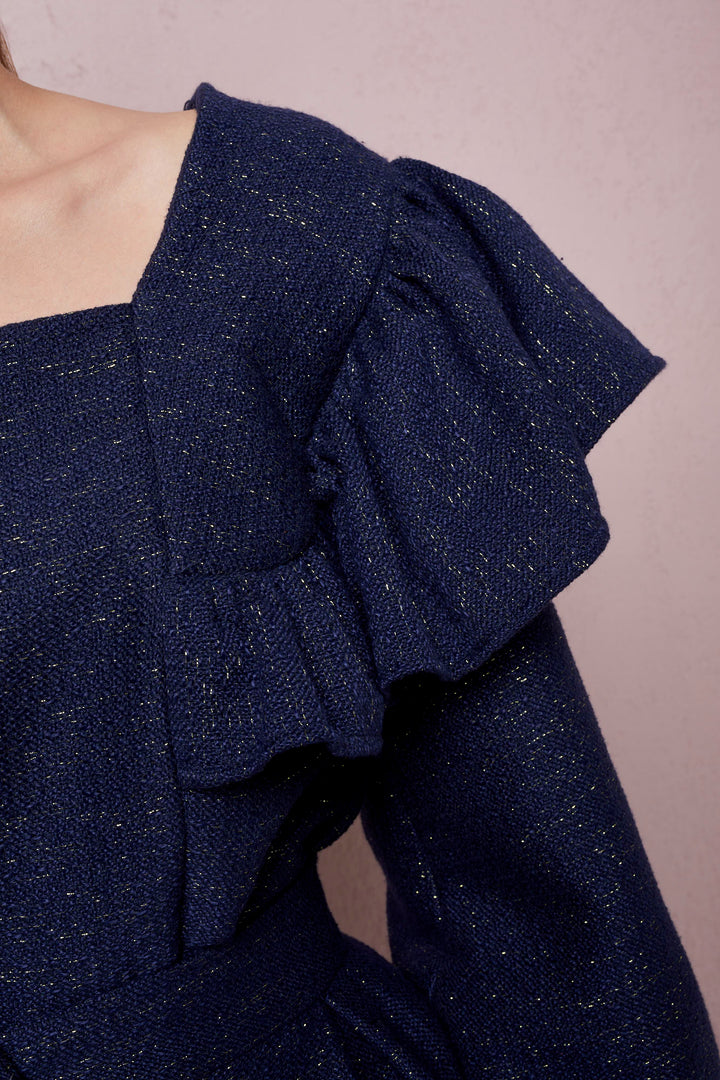 BLOUSE WITH LONG SLEEVES AND SHOULDER RUFFLES