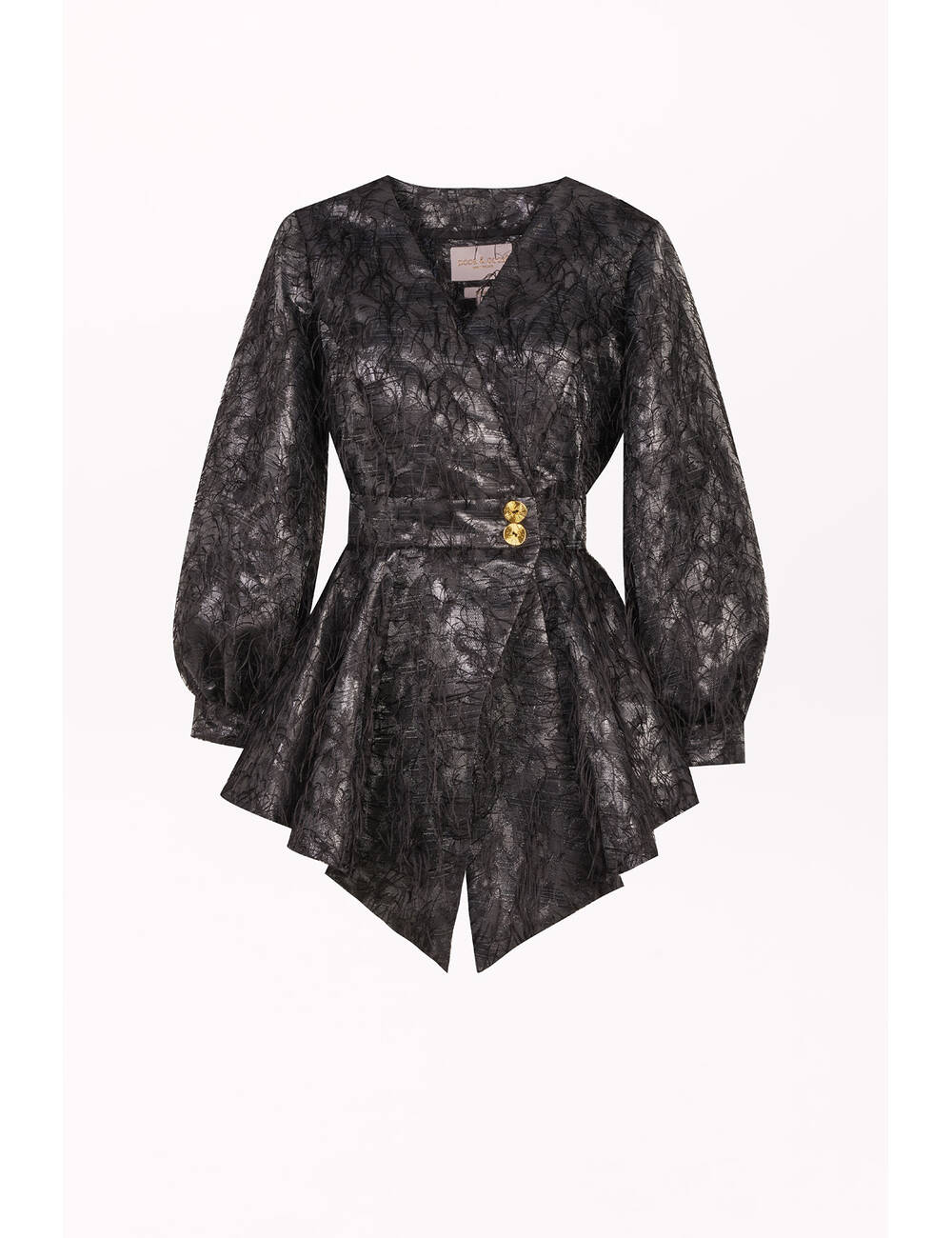 PEPLUM BLOUSE WITH LONG SLEEVES
