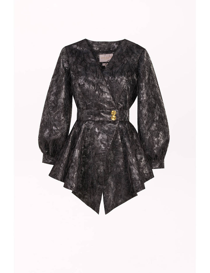 PEPLUM BLOUSE WITH LONG SLEEVES