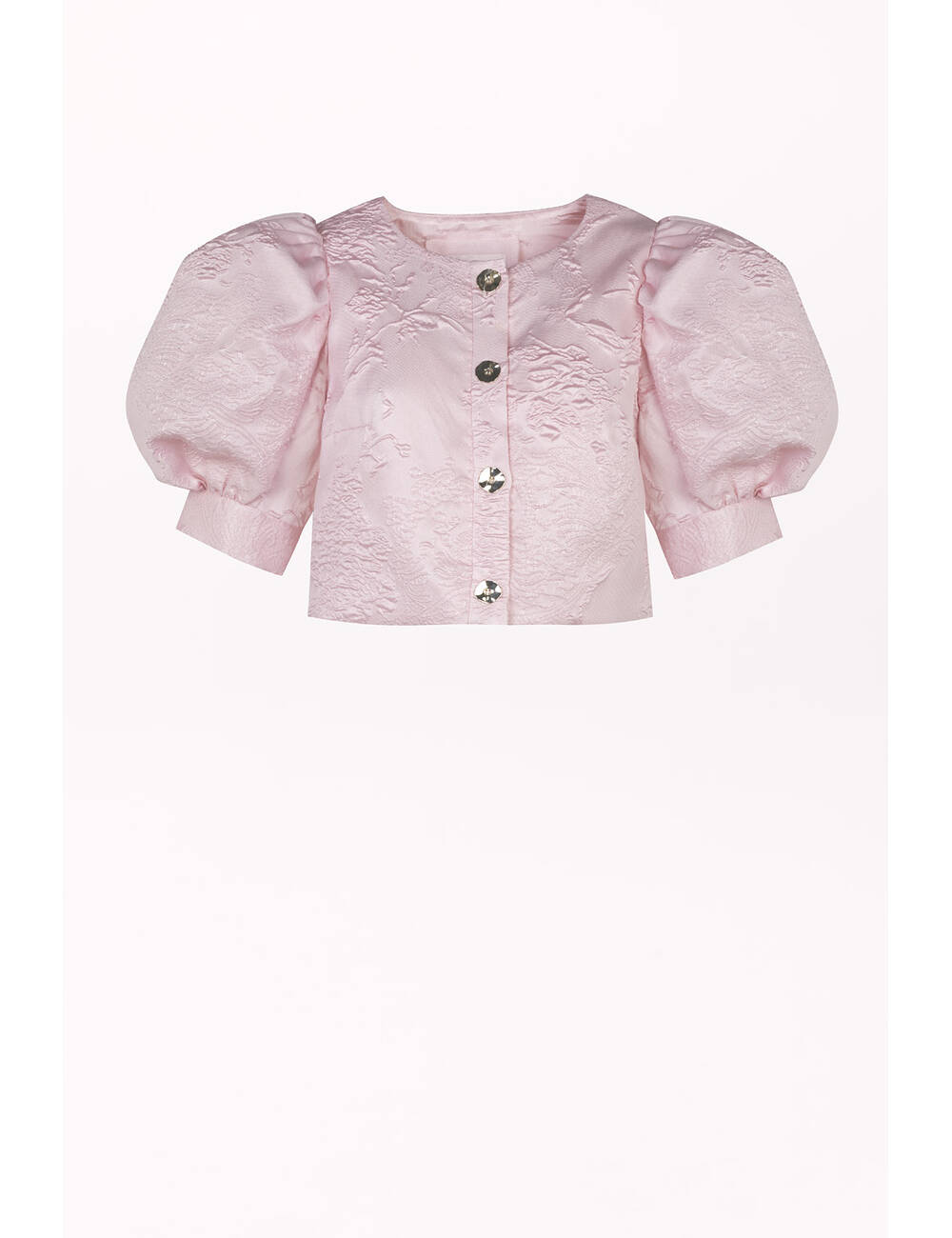 BUTTON-FRONT BLOUSE WITH SHORT SLEEVES